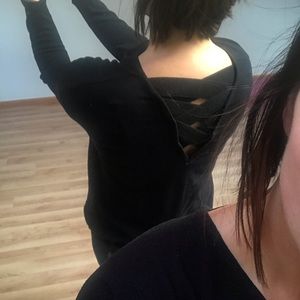 Black sweater with cute back detail